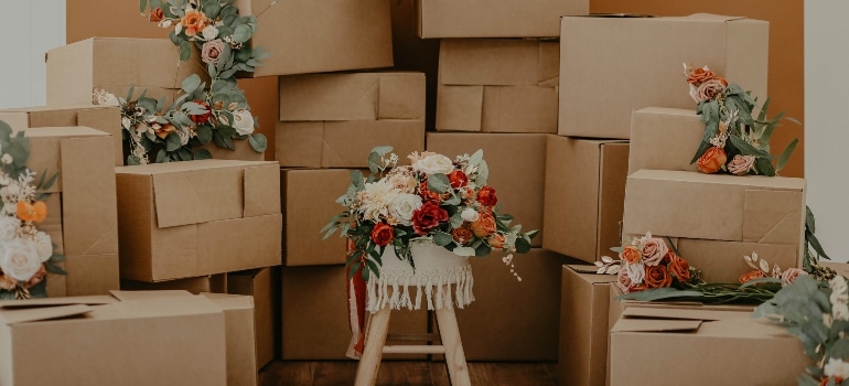 boxes decorated with flowers