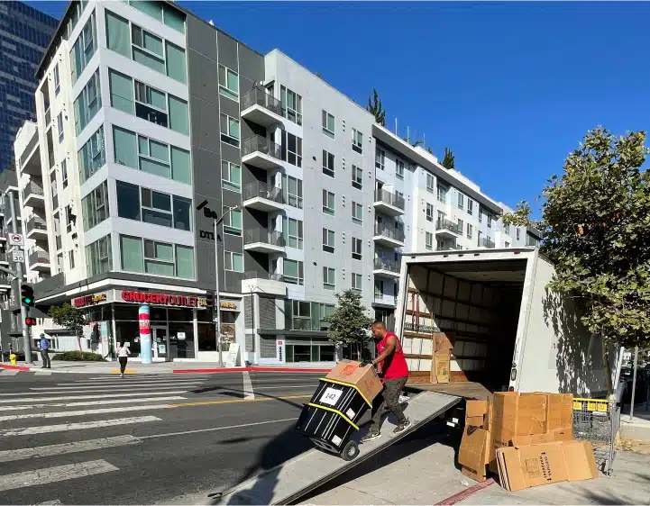 apartments glandale One of apartment movers Glendale offers, packing up an item