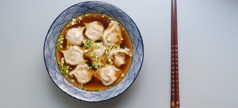 Picture of a dumpling soup served in one of the best places to eat in Glendale