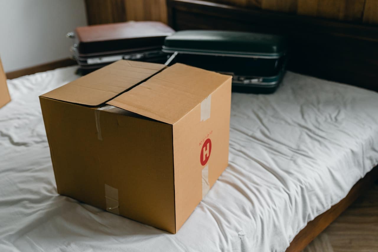 a box of essential moving supplies to have for your next move